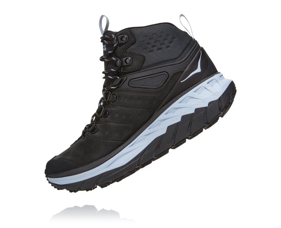 Hoka One One Womens Hiking Boots - Stinson Mid GORE-TEX - Black - LUKA16459
